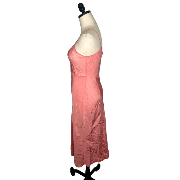 Vintage 40s/50s Snip It Slip Midi Dress 4 Scoop Neck Rickrack Trim Coral Pink S - Picture 4 of 10